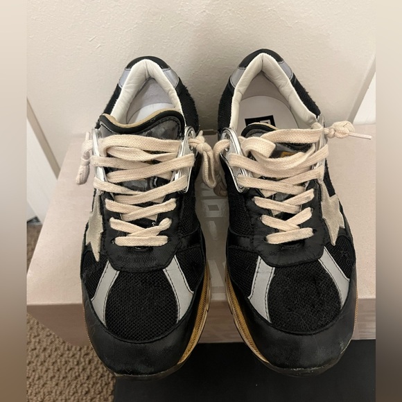 Women's Dad-Star in black mesh and nappa with ice-colored star. - Picture 7 of 12